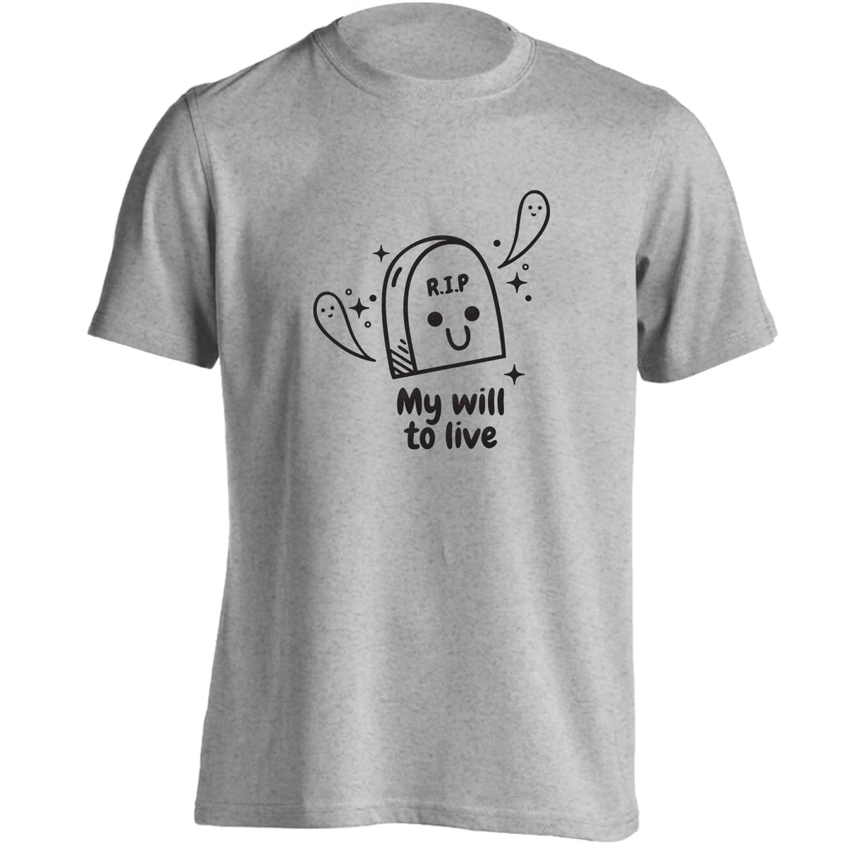 RIP My will to live adults unisex grey Tshirt 2XL