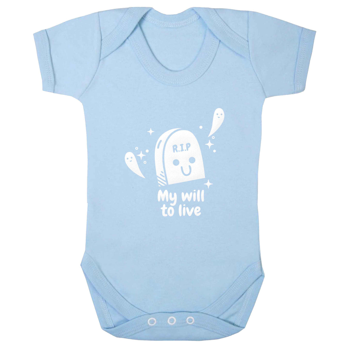 RIP My will to live baby bodysuit pale blue 18-24 months