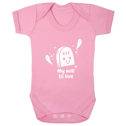 RIP My will to live baby bodysuit pale pink 18-24 months