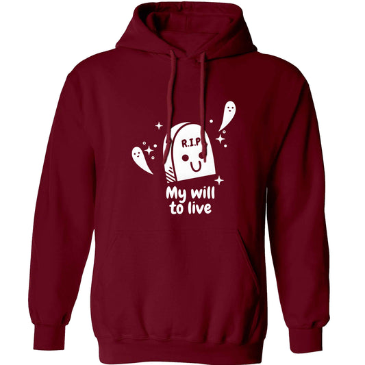 RIP My will to live adults unisex maroon hoodie 2XL