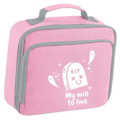 RIP My will to live insulated pink lunch bag cooler