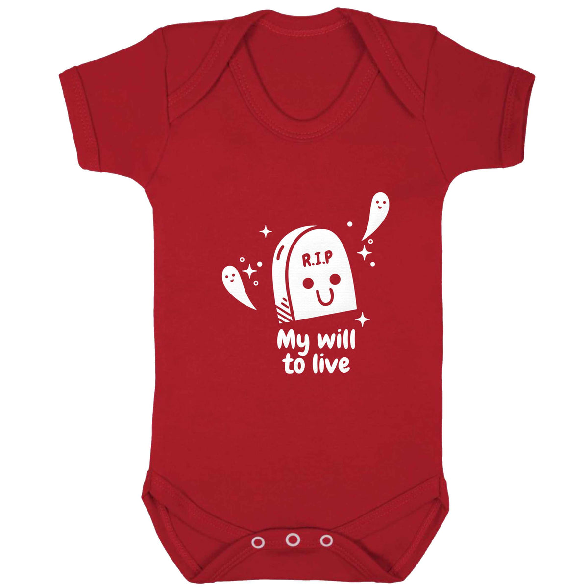 RIP My will to live baby bodysuit red 18-24 months