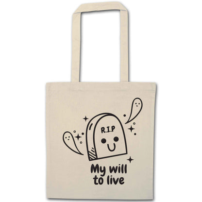 RIP My will to live natural tote bag