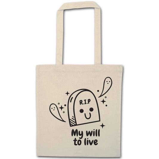 RIP My will to live natural tote bag