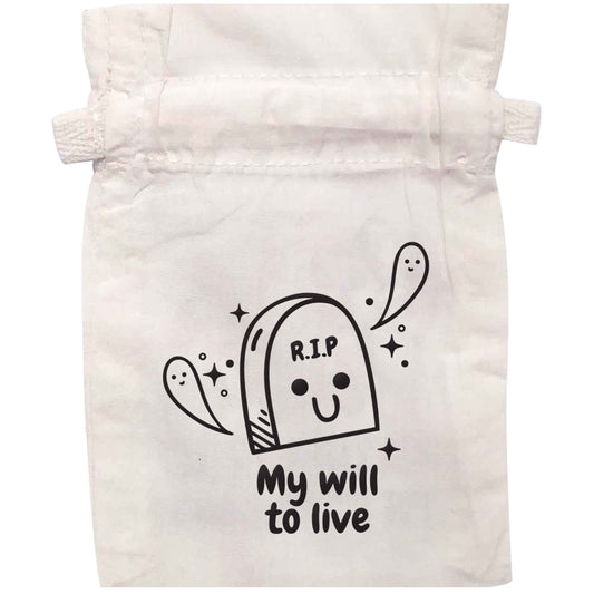 RIP My will to live | XS - L | Pouch / Drawstring bag / Sack | Organic Cotton | Bulk discounts available!