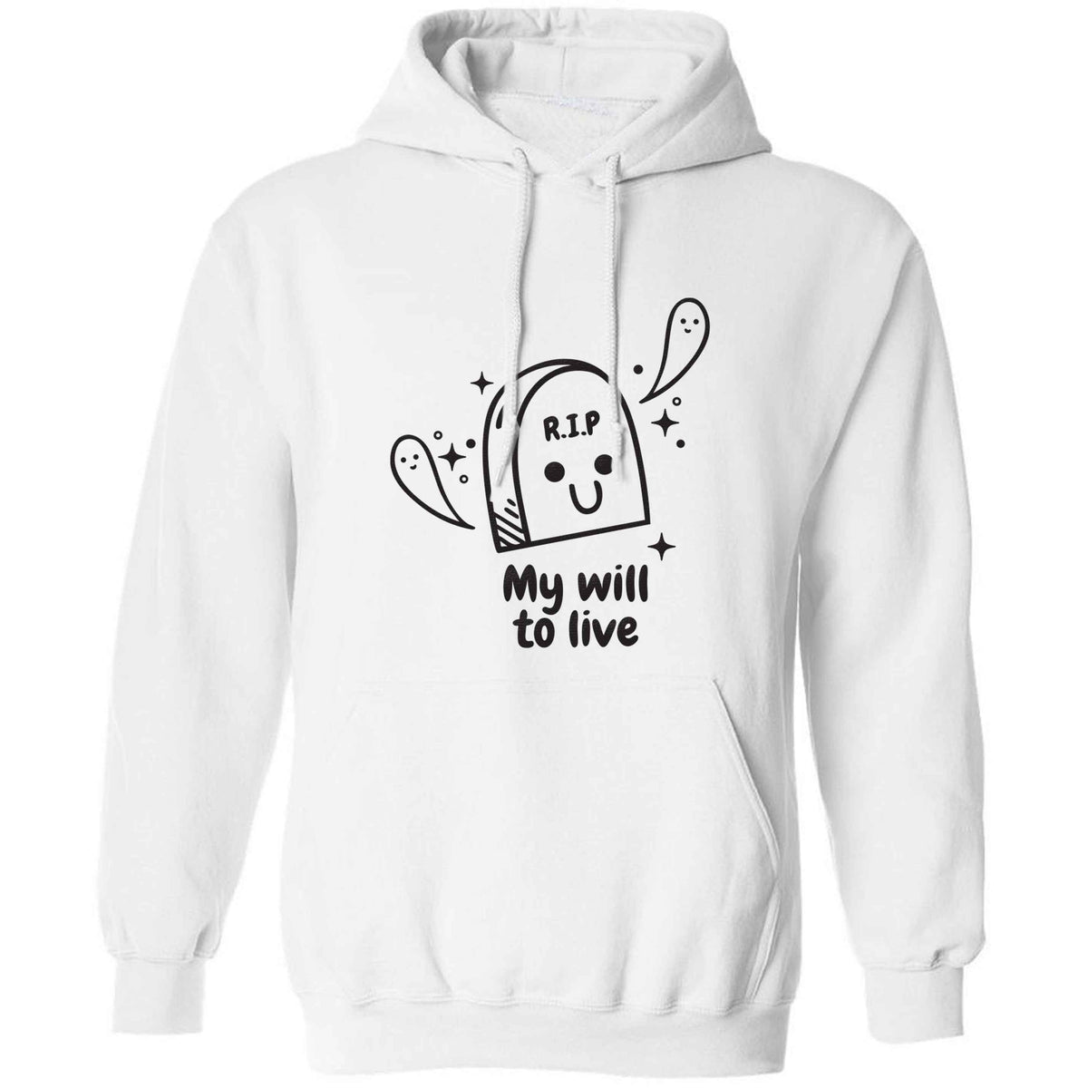 RIP My will to live adults unisex white hoodie 2XL