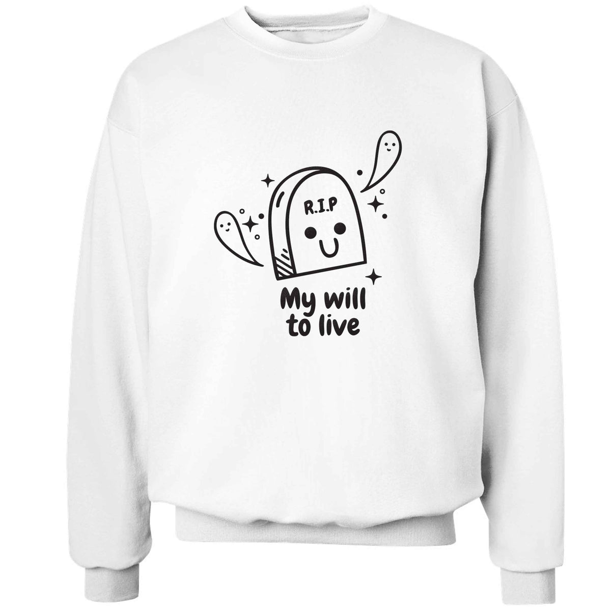 RIP My will to live adult's unisex white sweater 2XL