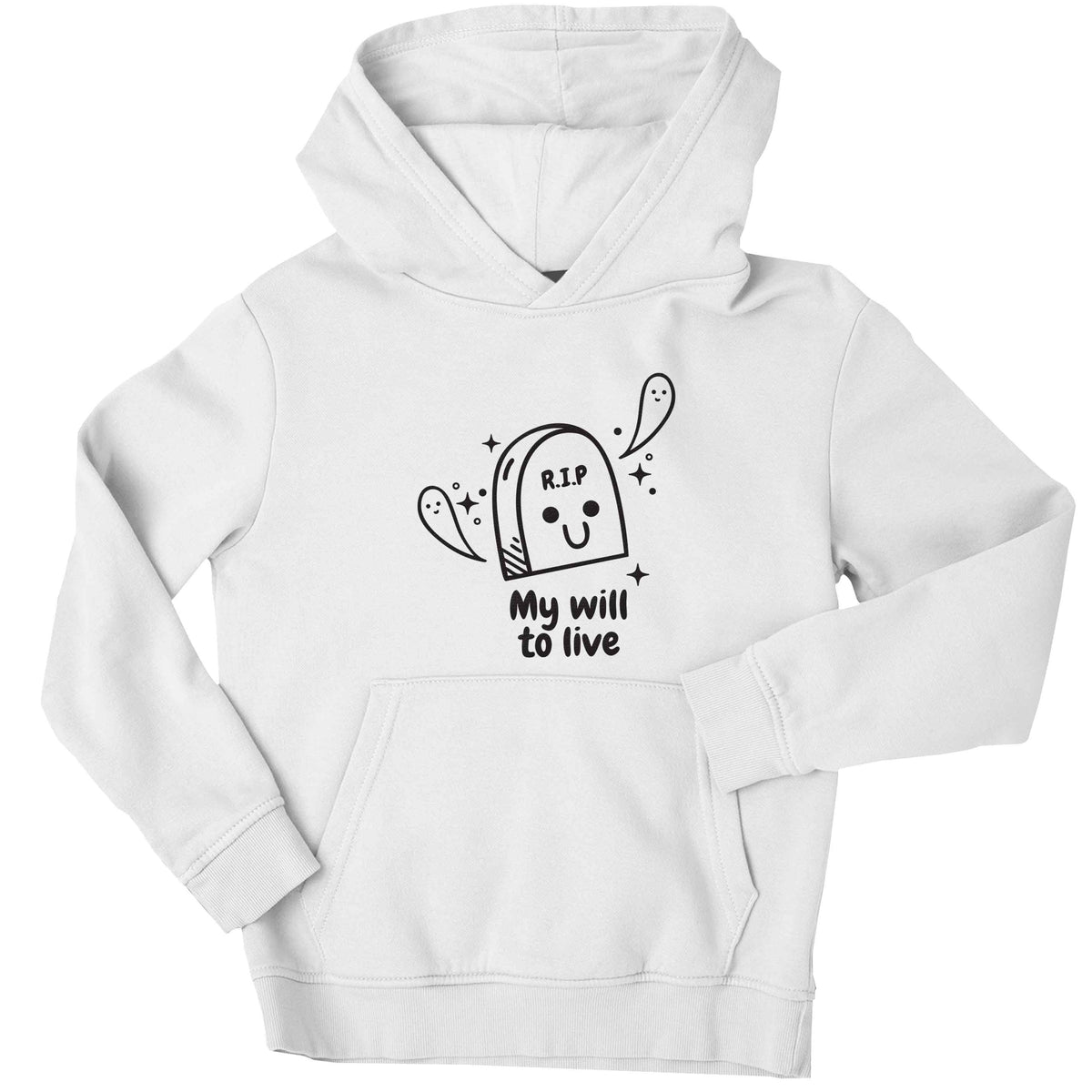 RIP My will to live children's white hoodie 12-13 Years
