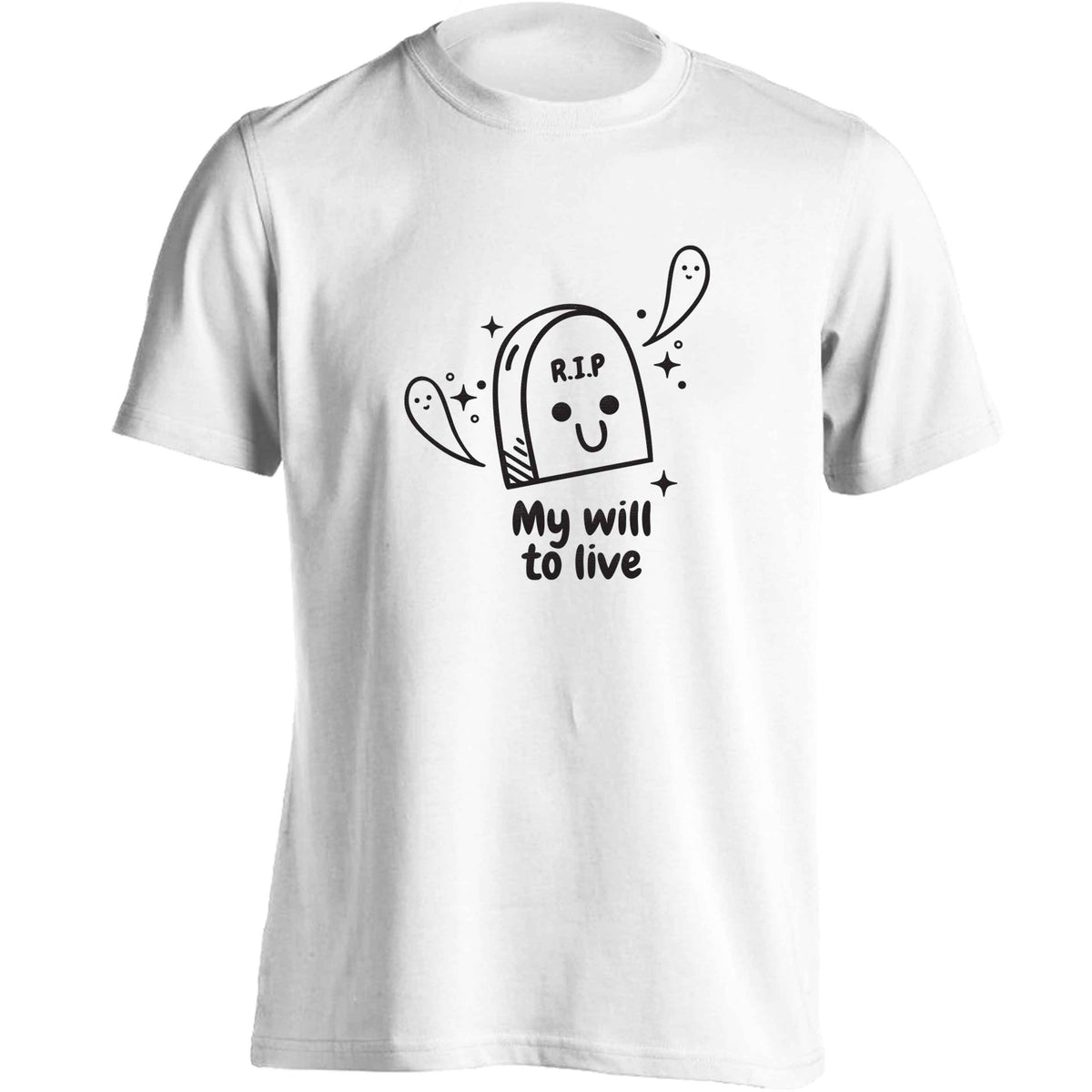 RIP My will to live adults unisex white Tshirt 2XL