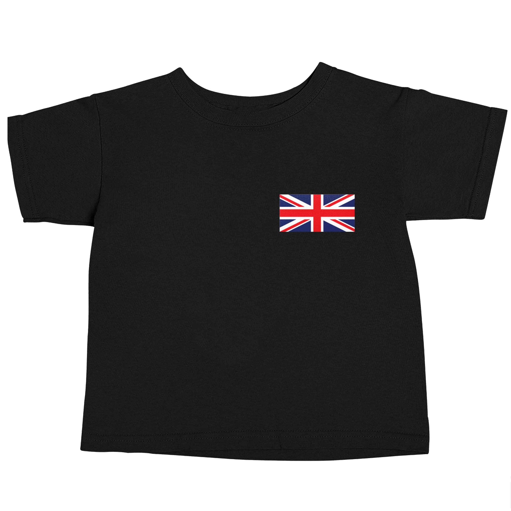 Union Jack flag pocket design Black baby toddler Tshirt 2 years