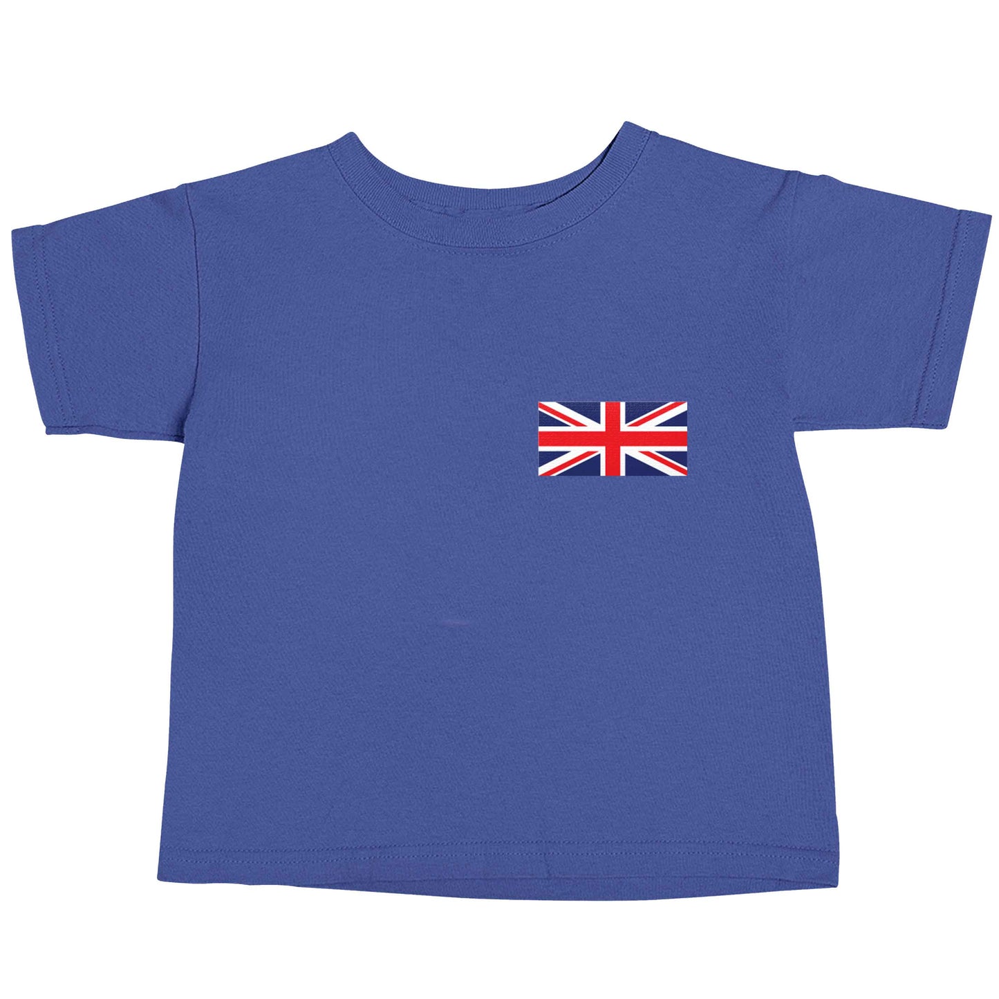 Union Jack flag pocket design blue baby toddler Tshirt 2 Years