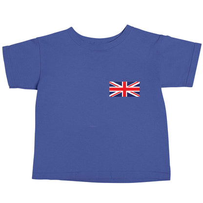 Union Jack flag pocket design blue baby toddler Tshirt 2 Years