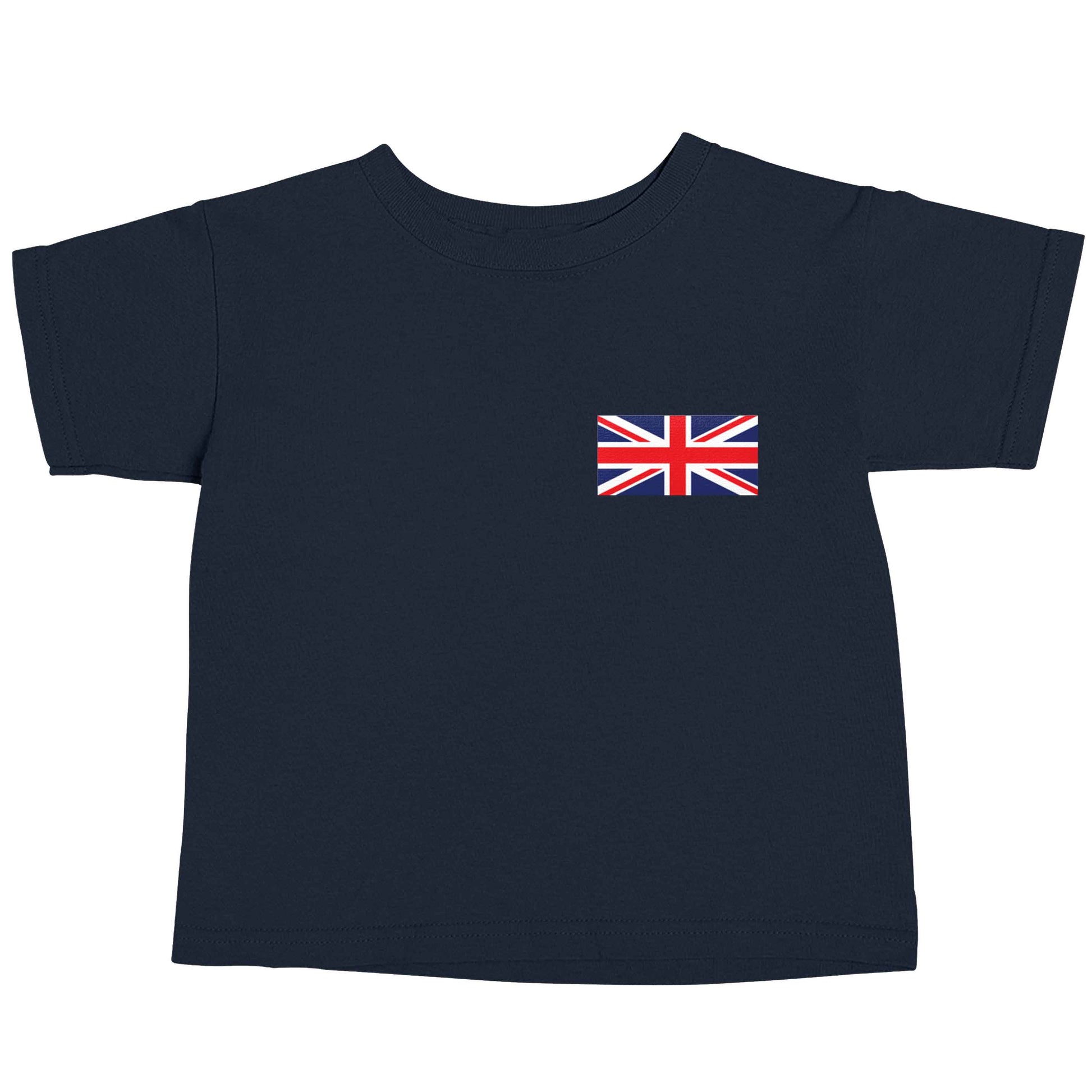 Union Jack flag pocket design navy baby toddler Tshirt 2 Years