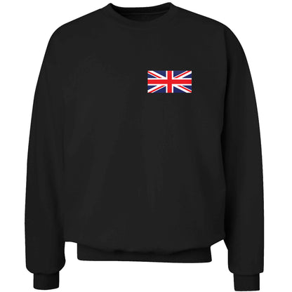 Union Jack flag pocket design adult's unisex black sweater 2XL