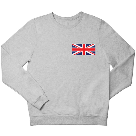 Union Jack flag pocket design children's grey sweater 12-13 Years