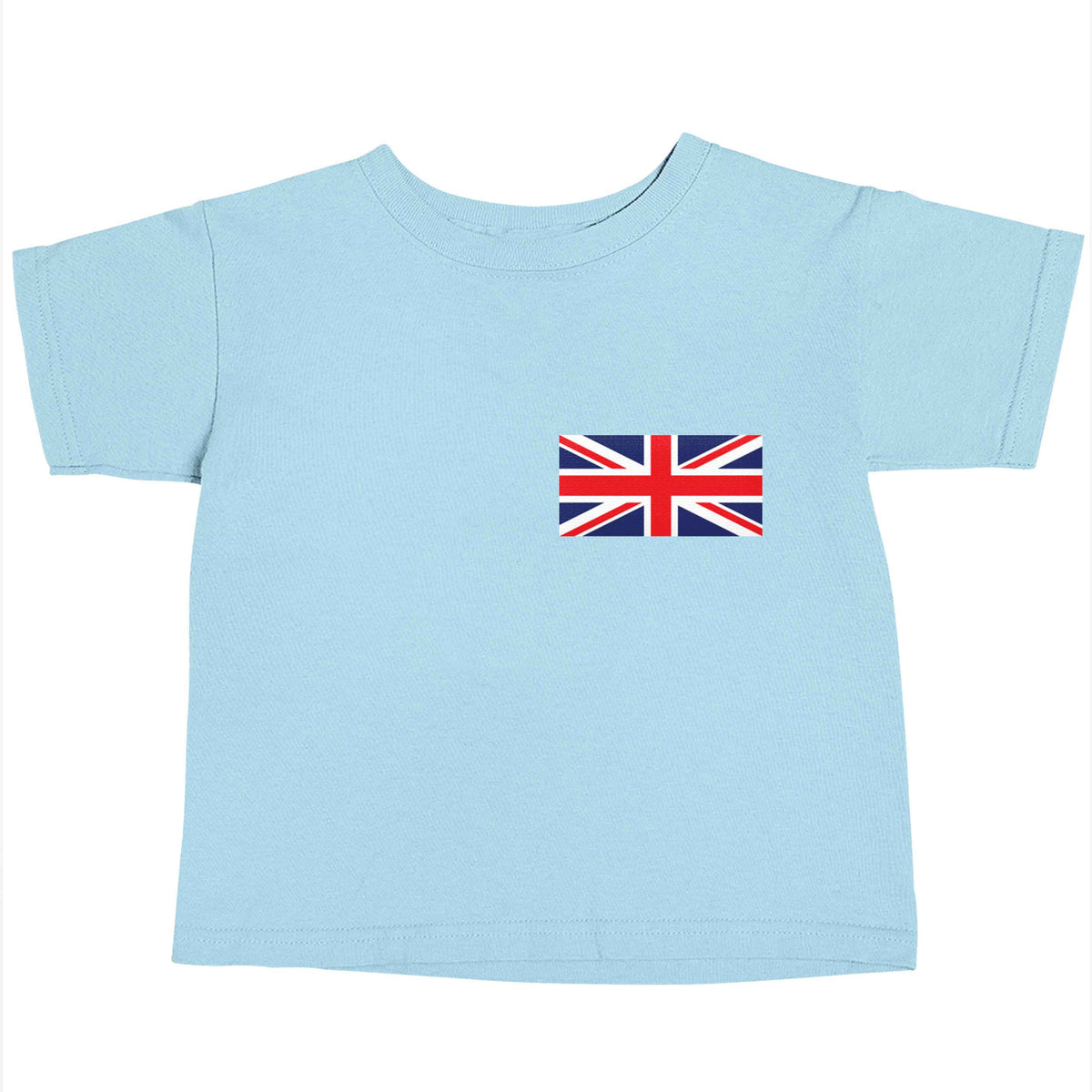 Union Jack flag pocket design Children's light blue Tshirt 12-13 Years