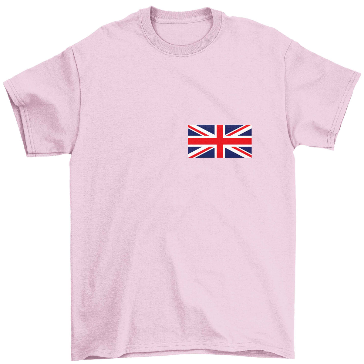Union Jack flag pocket design Children's light pink Tshirt 12-13 Years