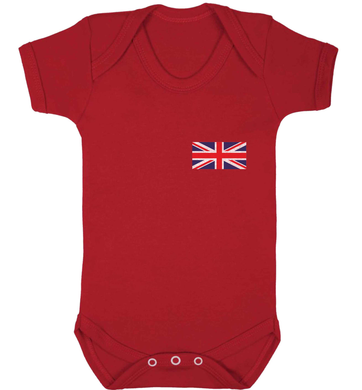 Union Jack flag pocket design baby bodysuit red 18-24 months