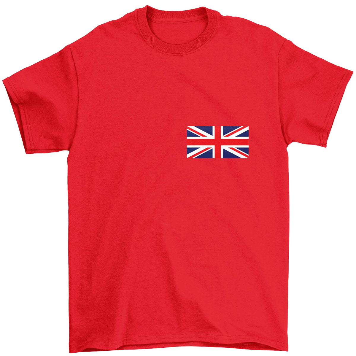 Union Jack flag pocket design Children's red Tshirt 12-13 Years