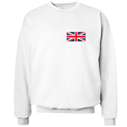 Union Jack flag pocket design adult's unisex white sweater 2XL