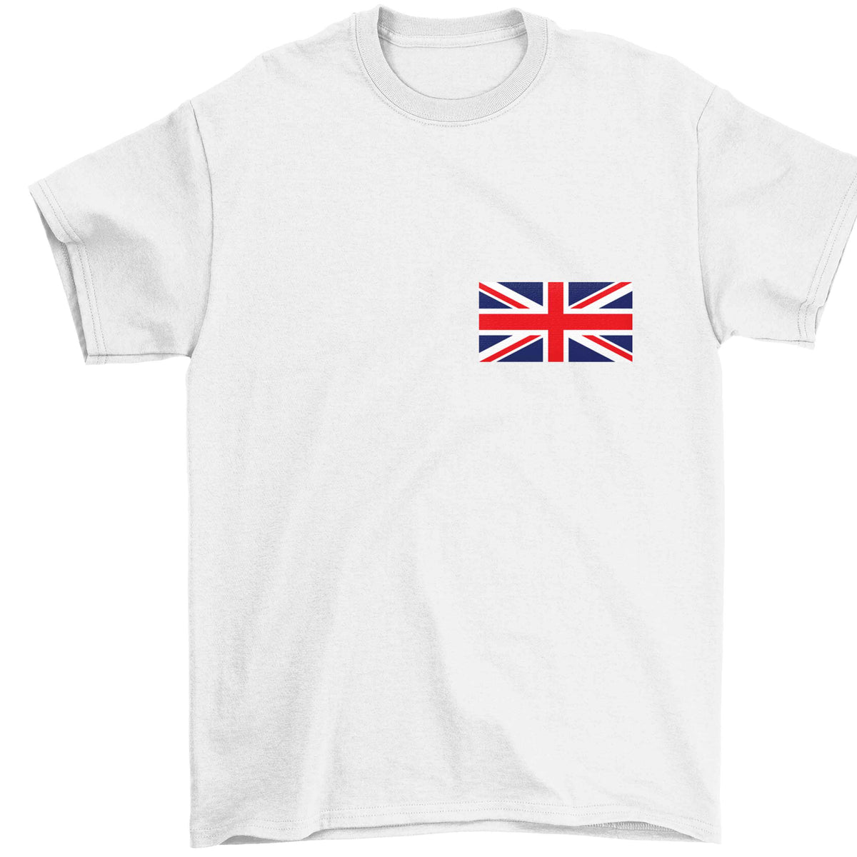 Union Jack flag pocket design Children's white Tshirt 12-13 Years