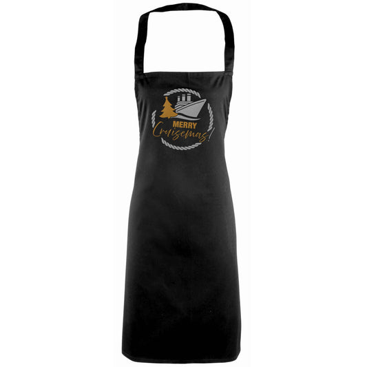 Merry cruismas adults black apron
