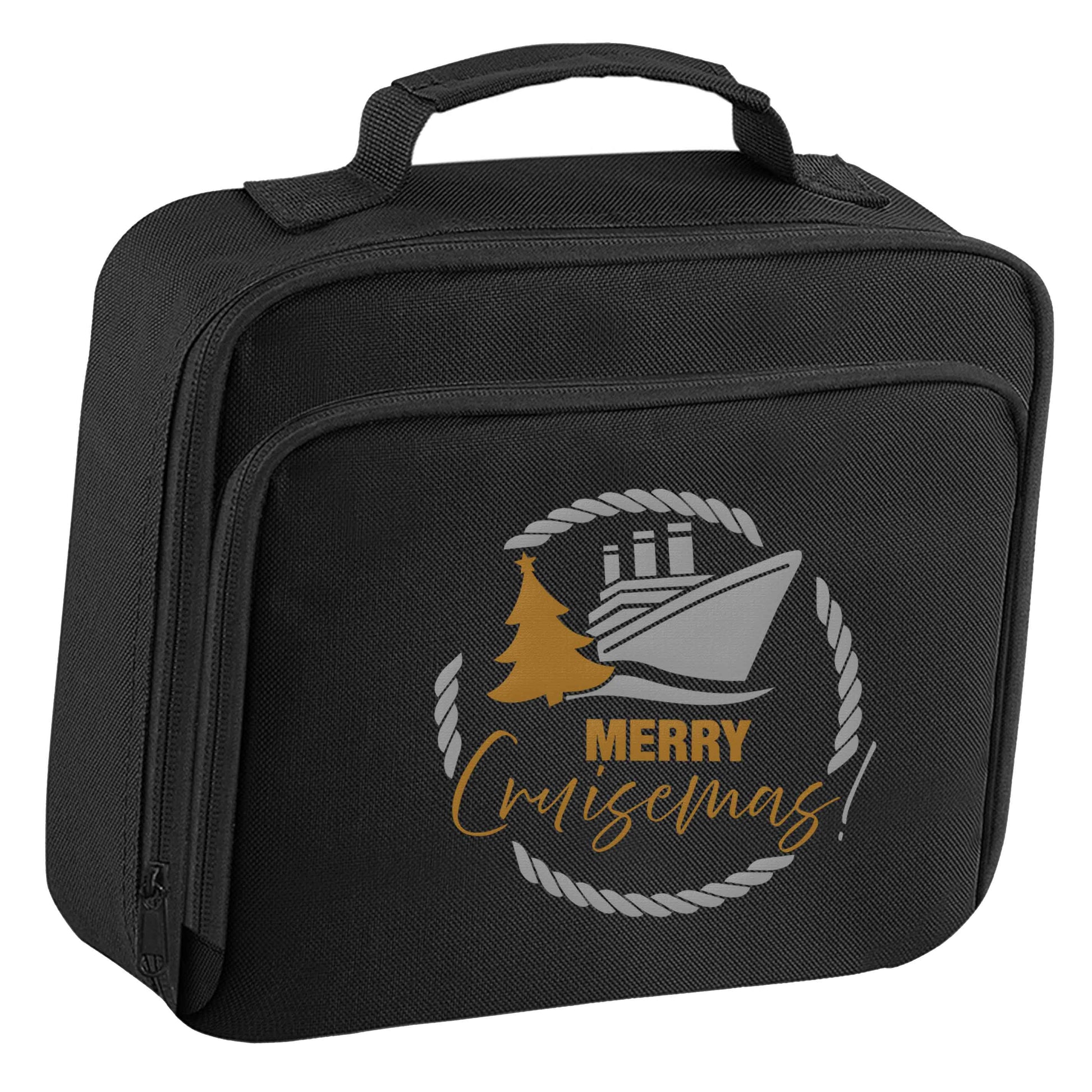 Merry cruismas insulated black lunch bag cooler