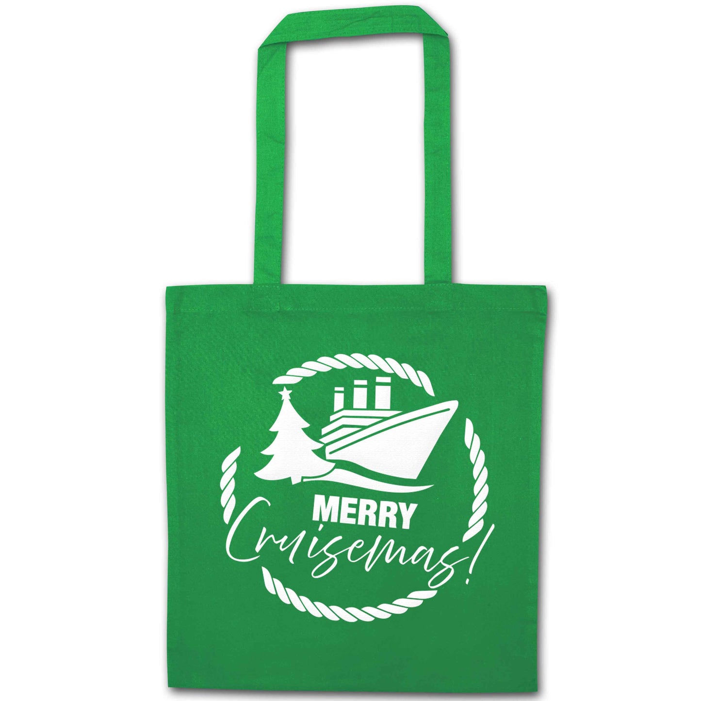 Merry cruismas green tote bag