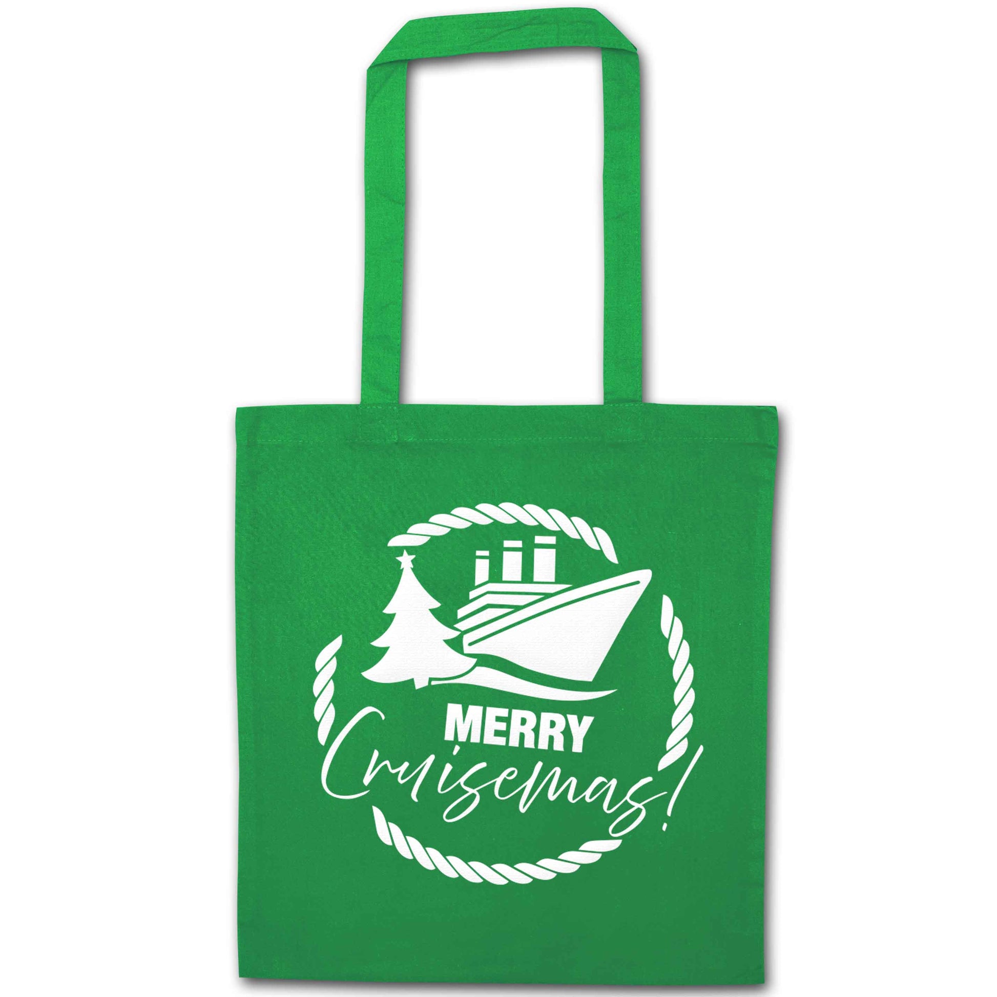 Merry cruismas green tote bag