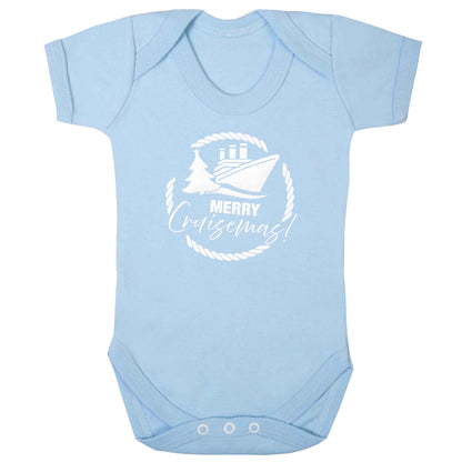 Merry cruismas baby bodysuit pale blue 18-24 months