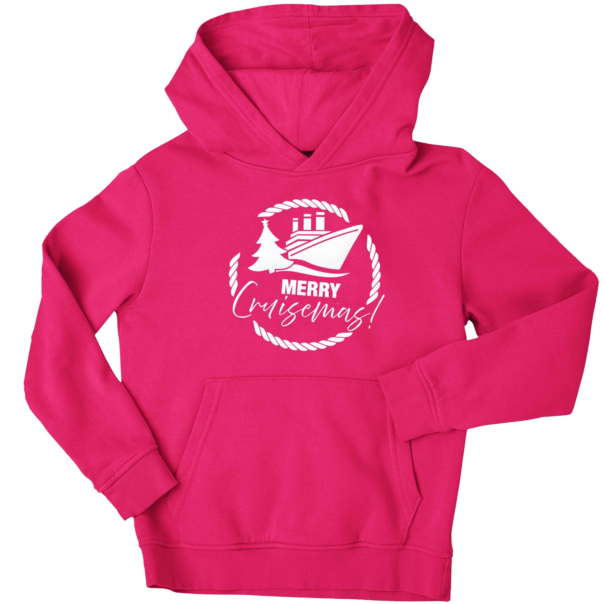 Merry cruismas children's pink hoodie 12-13 Years