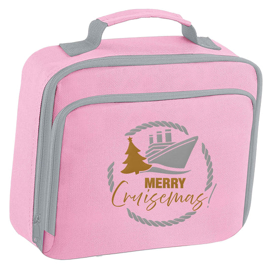 Merry cruismas insulated pink lunch bag cooler