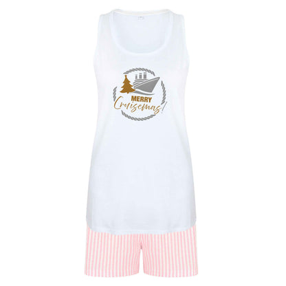 Merry cruismas size XL women's pyjama shorts set in pink 