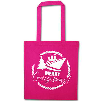Merry cruismas pink tote bag