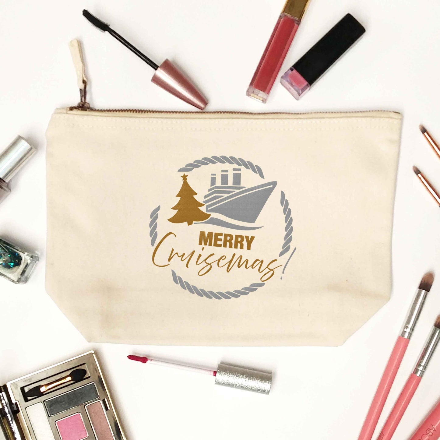 Merry cruismas natural makeup bag