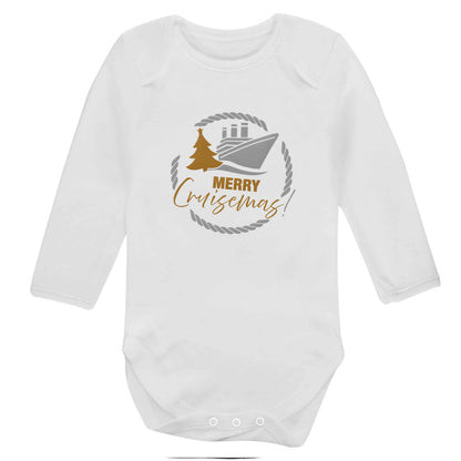 Merry cruismas baby bodysuit long sleeved white 6-12 months