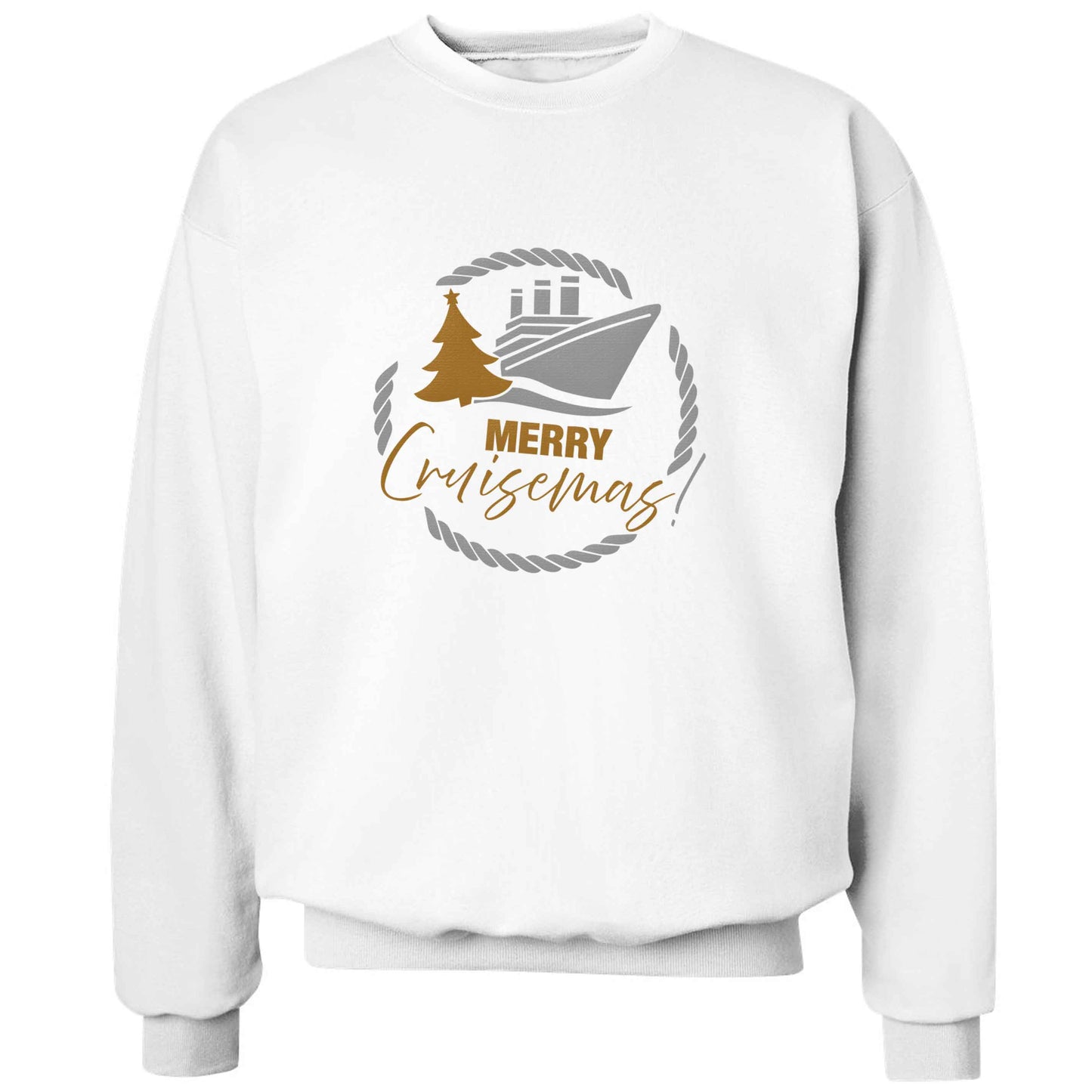 Merry cruismas adult's unisex white sweater 2XL
