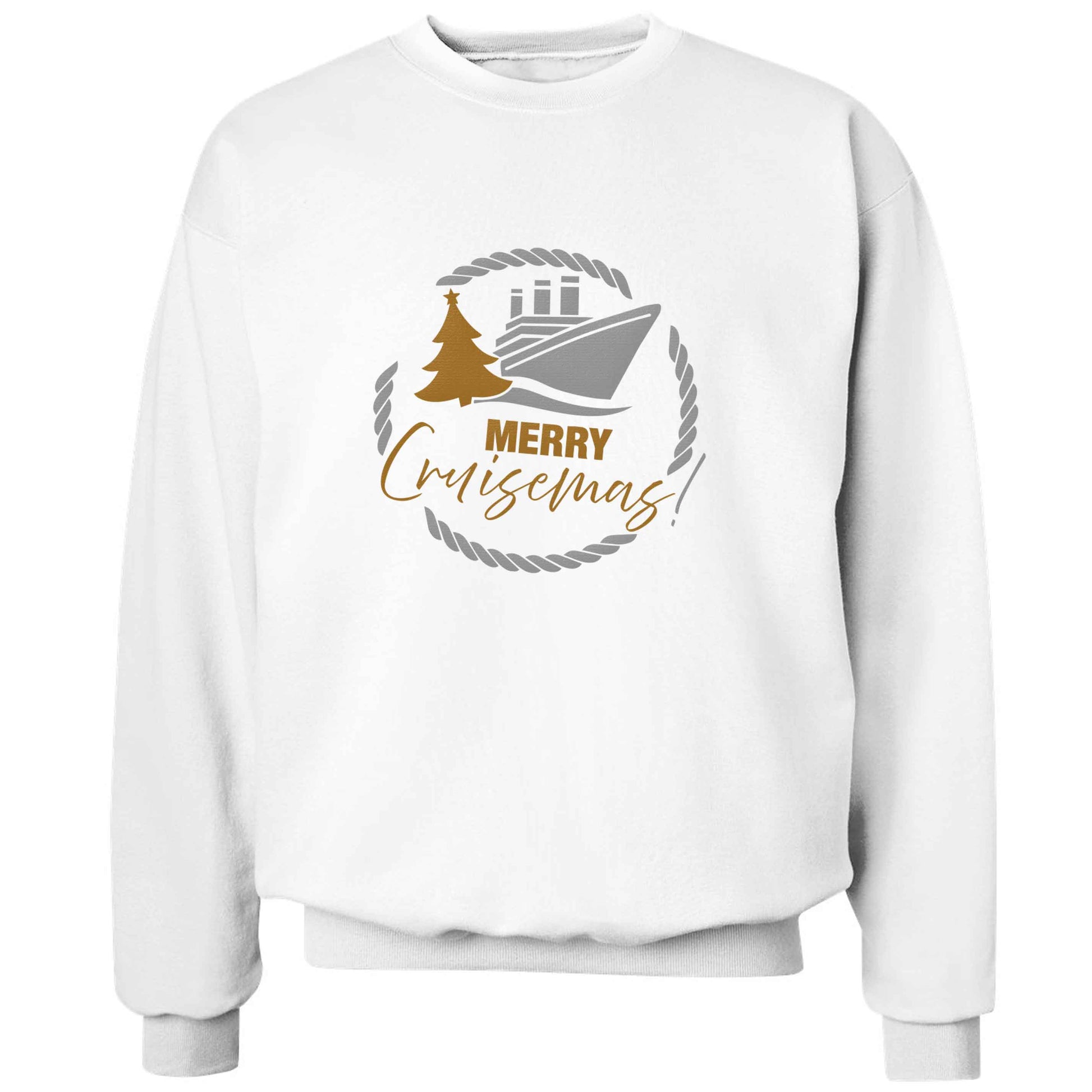 Merry cruismas adult's unisex white sweater 2XL