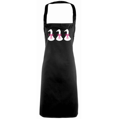 Three geese illustration adults black apron