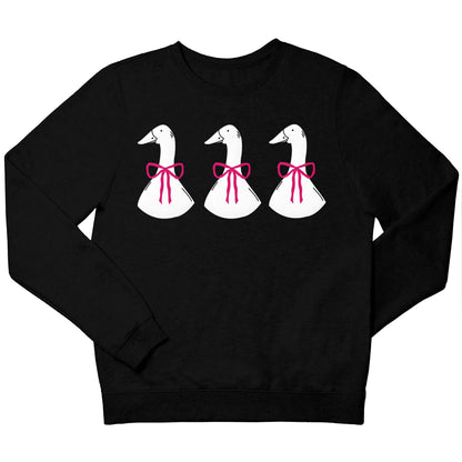 Three geese illustration children's black sweater 12-13 Years