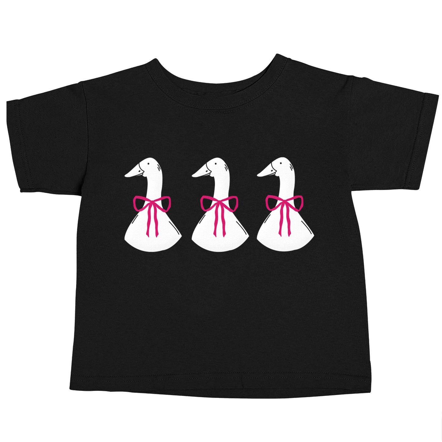 Three geese illustration Black baby toddler Tshirt 2 years