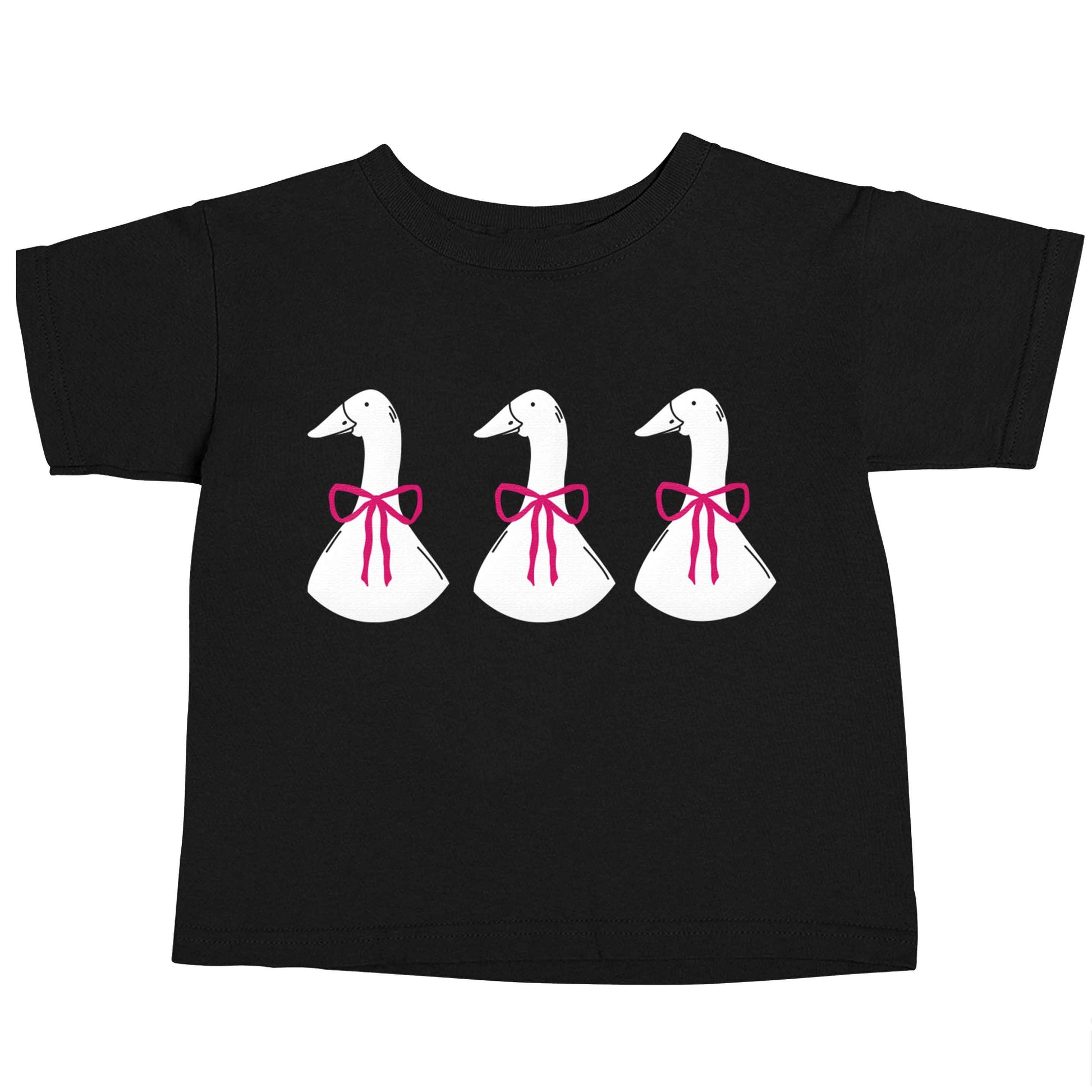 Three geese illustration Black baby toddler Tshirt 2 years
