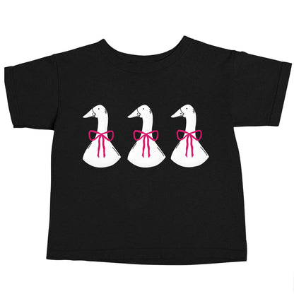 Three geese illustration Black baby toddler Tshirt 2 years