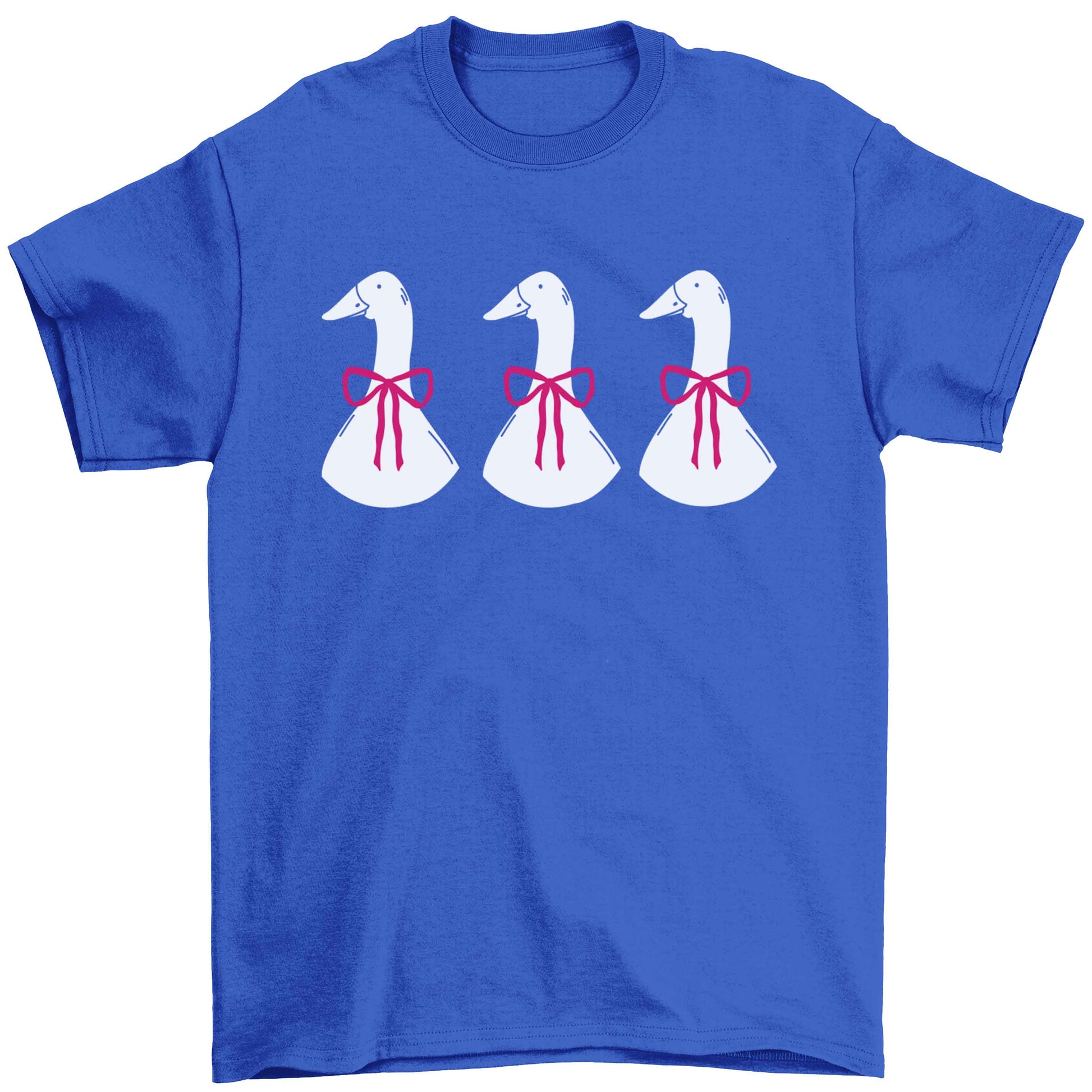 Three geese illustration Children's blue Tshirt 12-13 Years