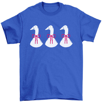 Three geese illustration Children's blue Tshirt 12-13 Years