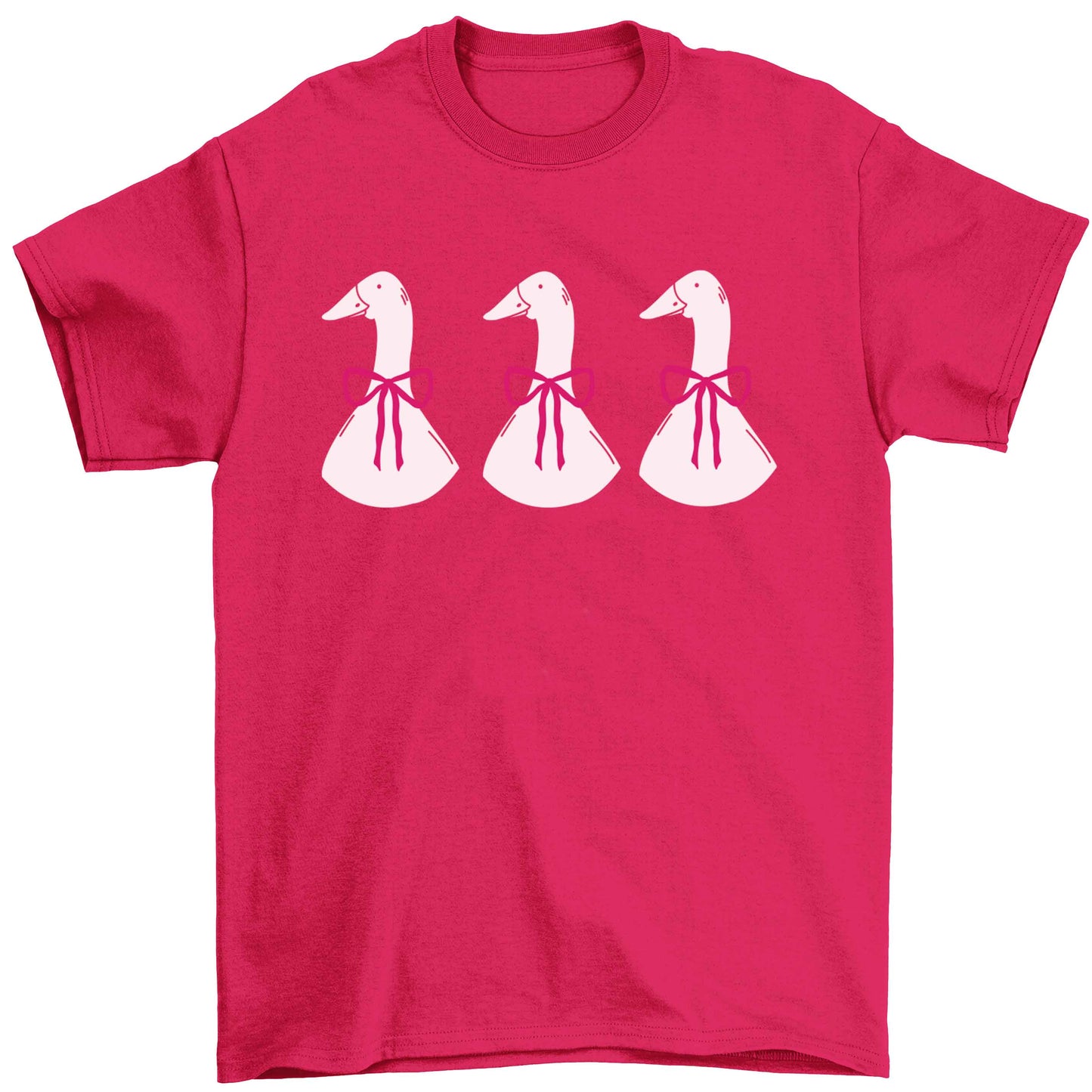 Three geese illustration Children's pink Tshirt 12-13 Years