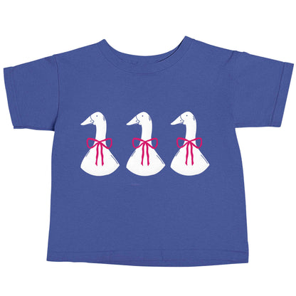 Three geese illustration blue baby toddler Tshirt 2 Years