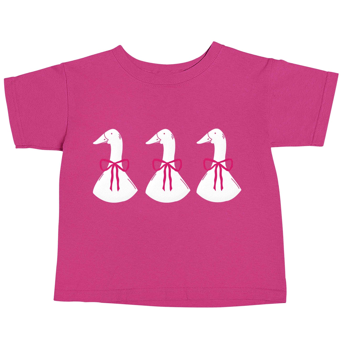 Three geese illustration pink baby toddler Tshirt 2 Years