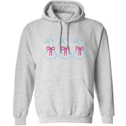 Three geese illustration adults unisex grey hoodie 2XL