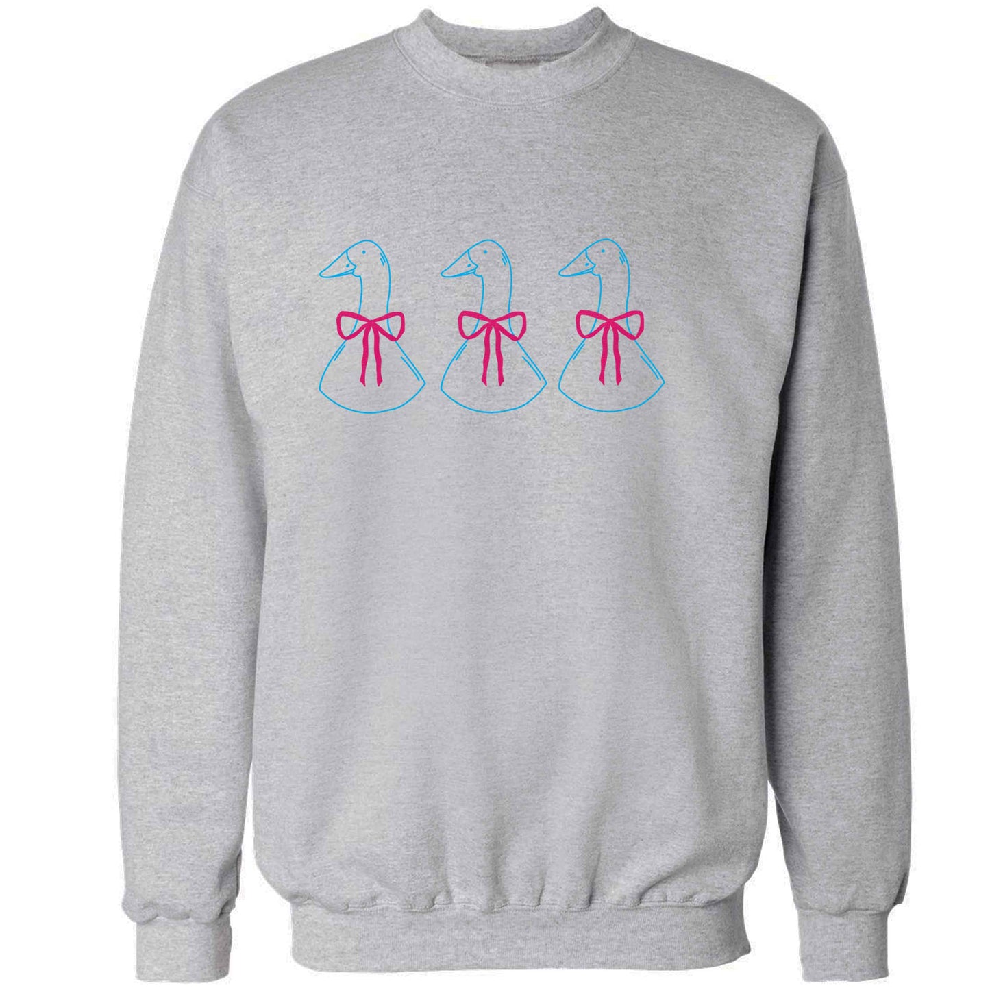 Three geese illustration adult's unisex grey sweater 2XL